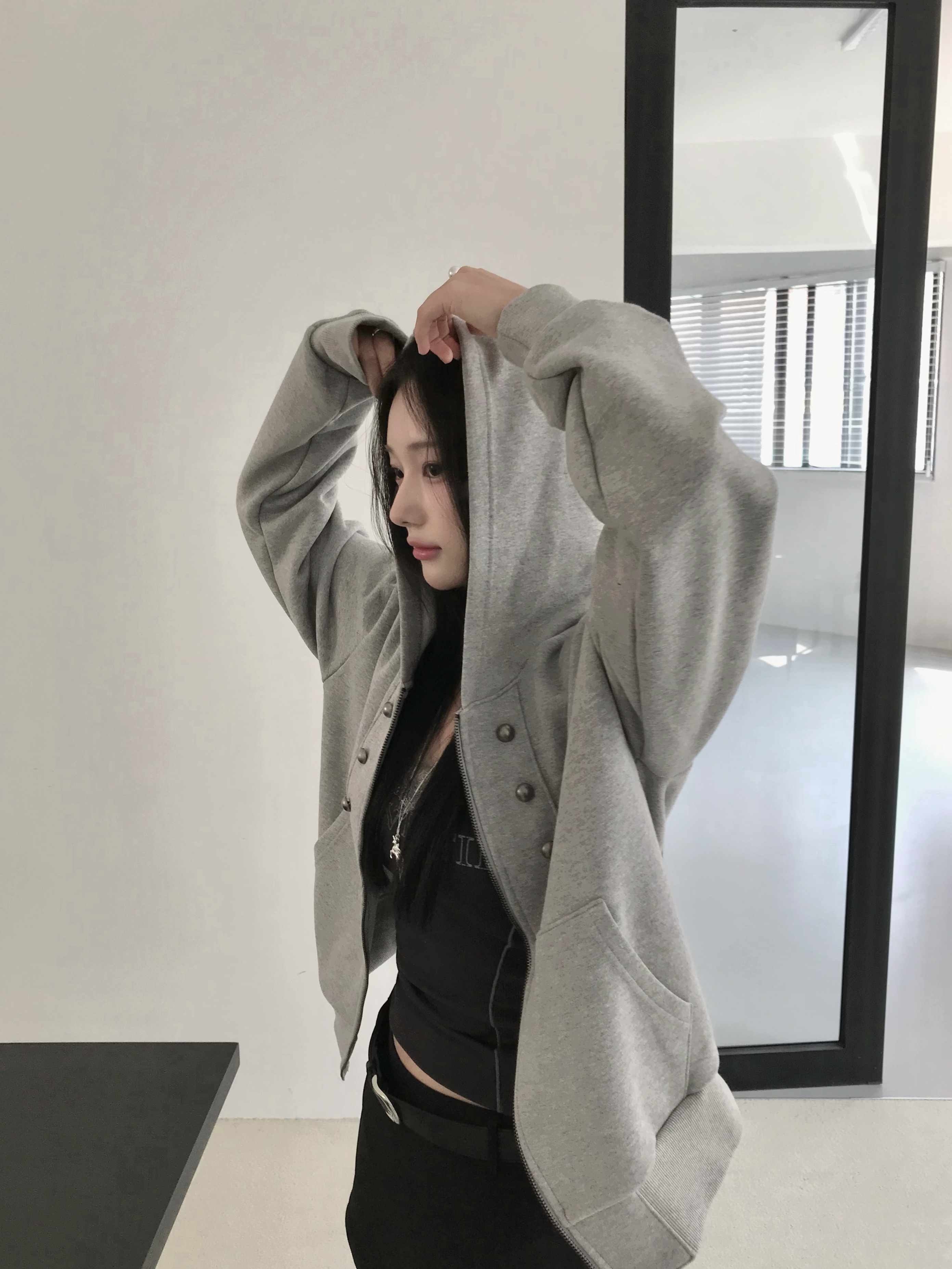U18 NEW拿破崙元素 連帽外套 (灰)