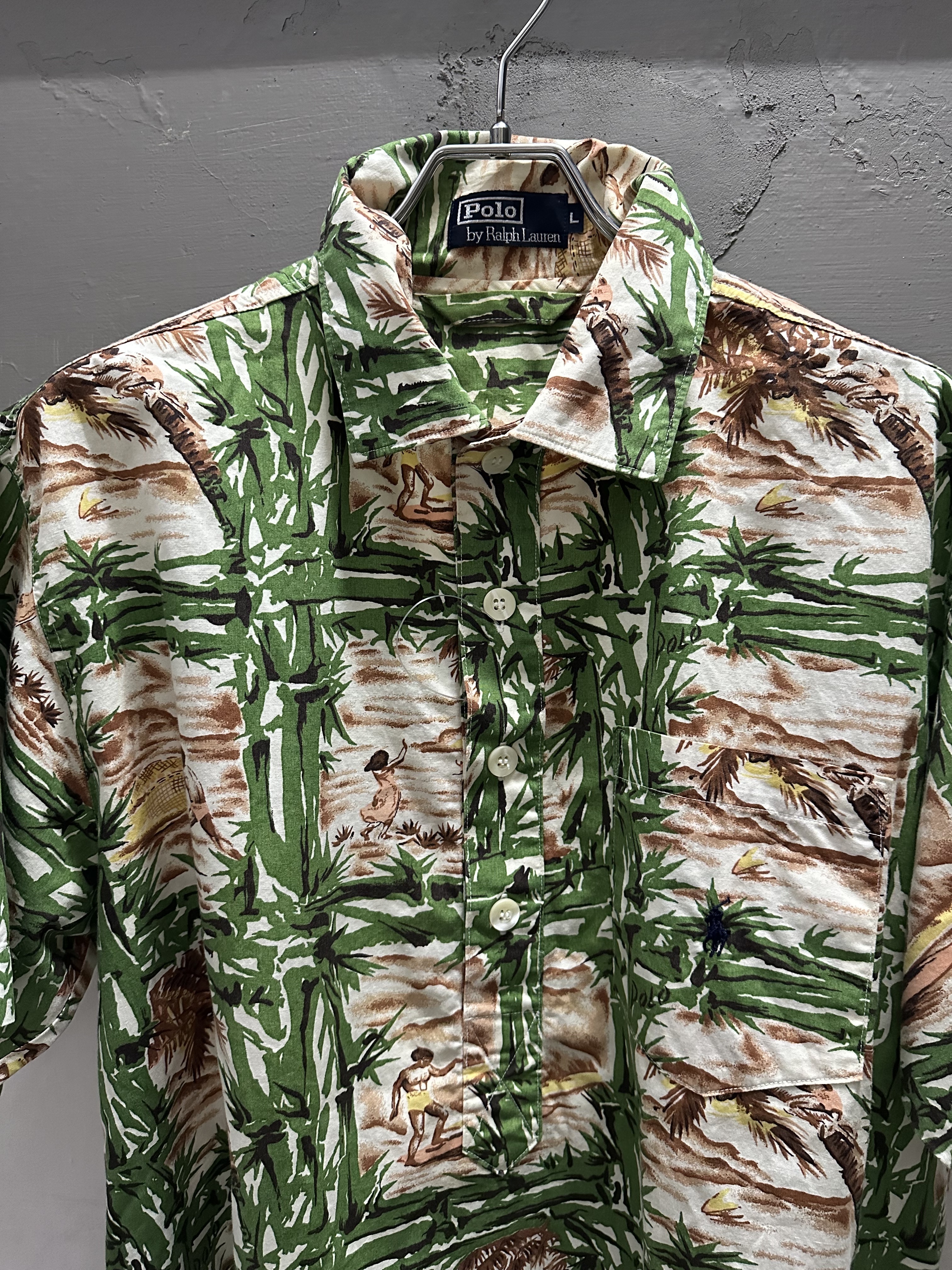 90’s Polo Ralph Lauren Cotton Pullover Hawaiian Shirt (Made In Japan)