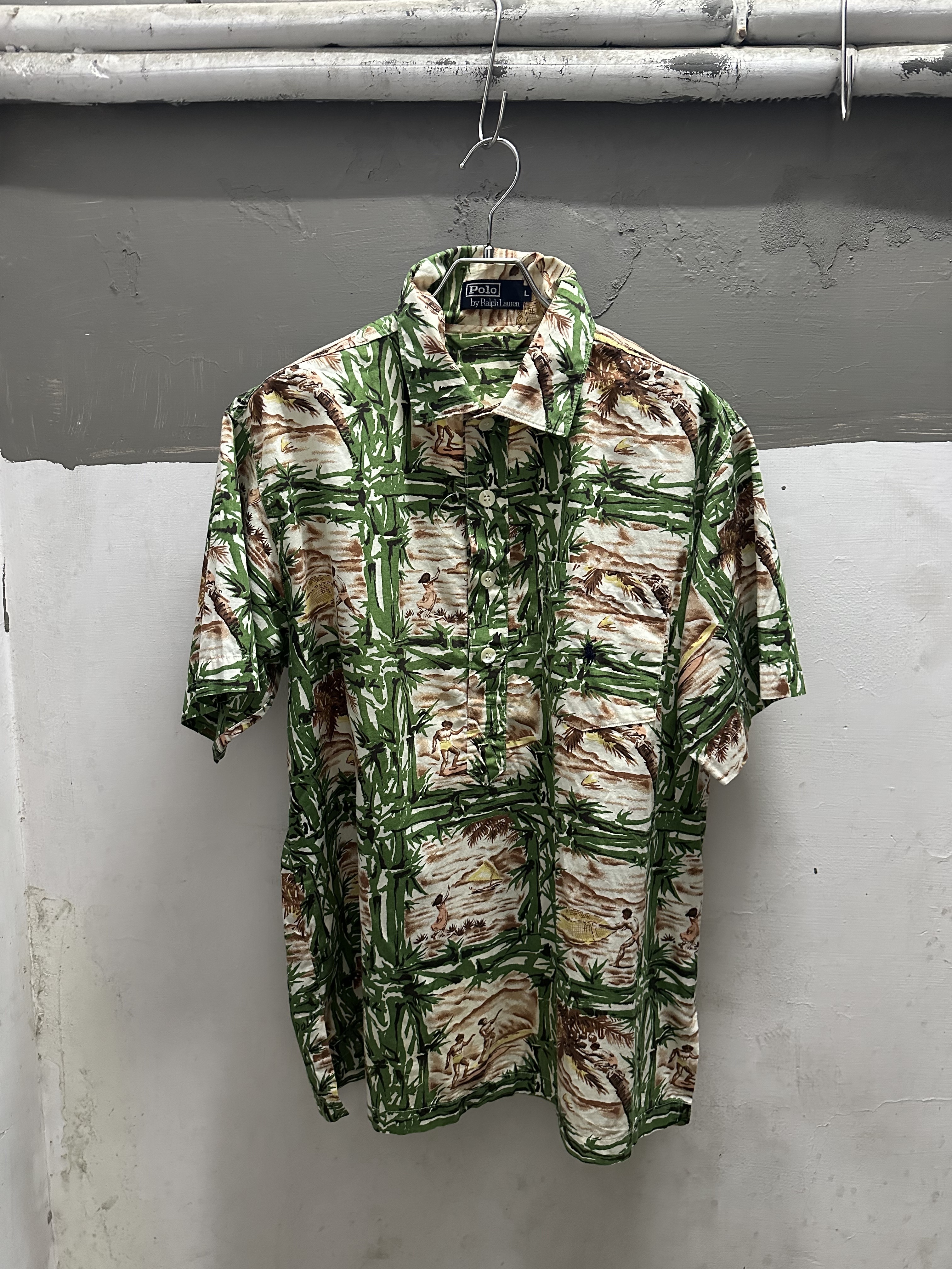 90’s Polo Ralph Lauren Cotton Pullover Hawaiian Shirt (Made In Japan)