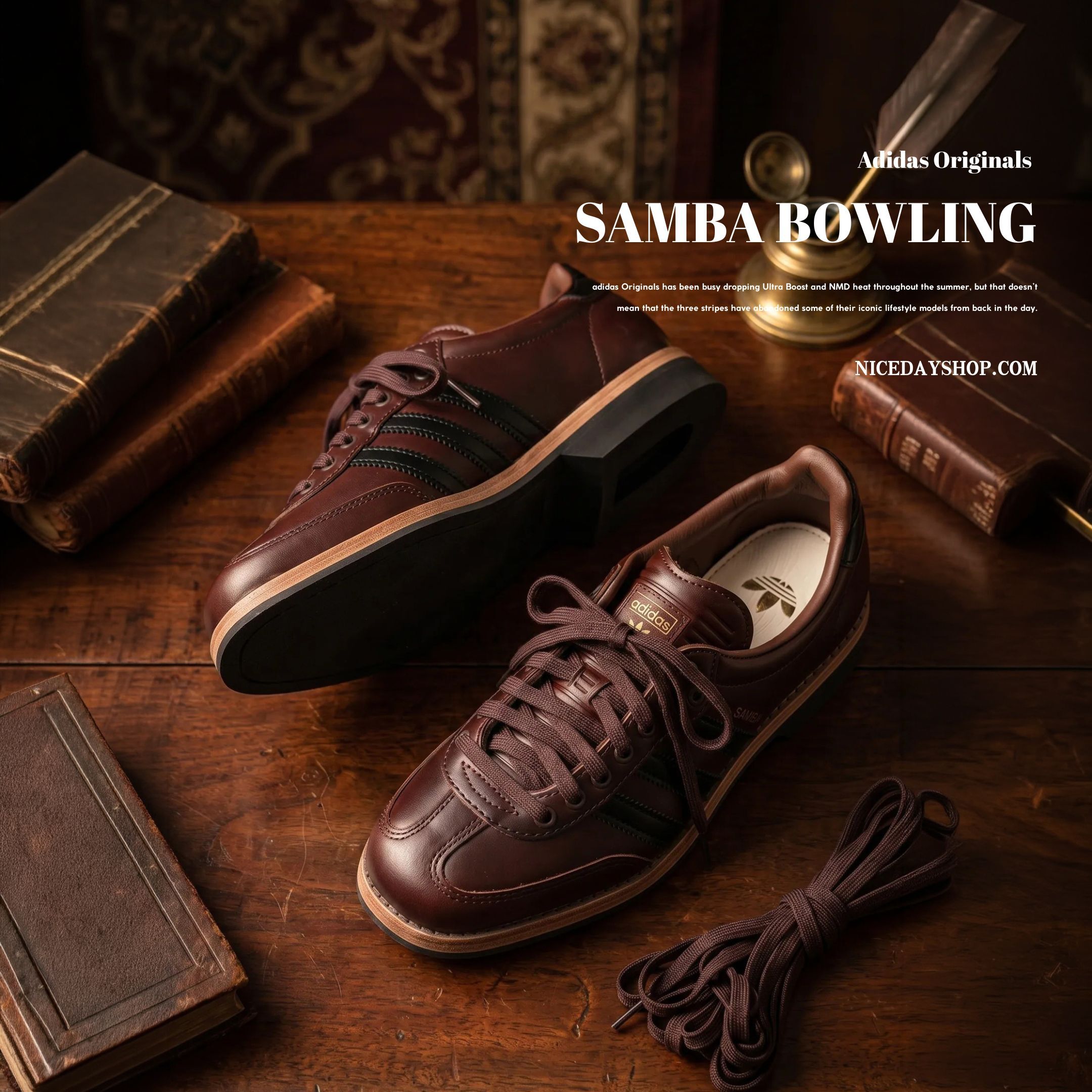 NICEDAY 代購 Adidas Originals Samba BOWLING 棕色 休閒 皮鞋 韓男 穿搭 HP5198