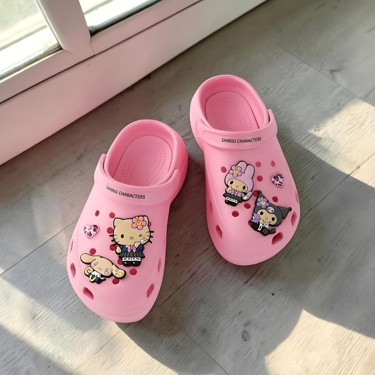26106-MIX Sanrio 厚底 Crocs 涼鞋 平成高中生 粉紅色 #JP-PS26