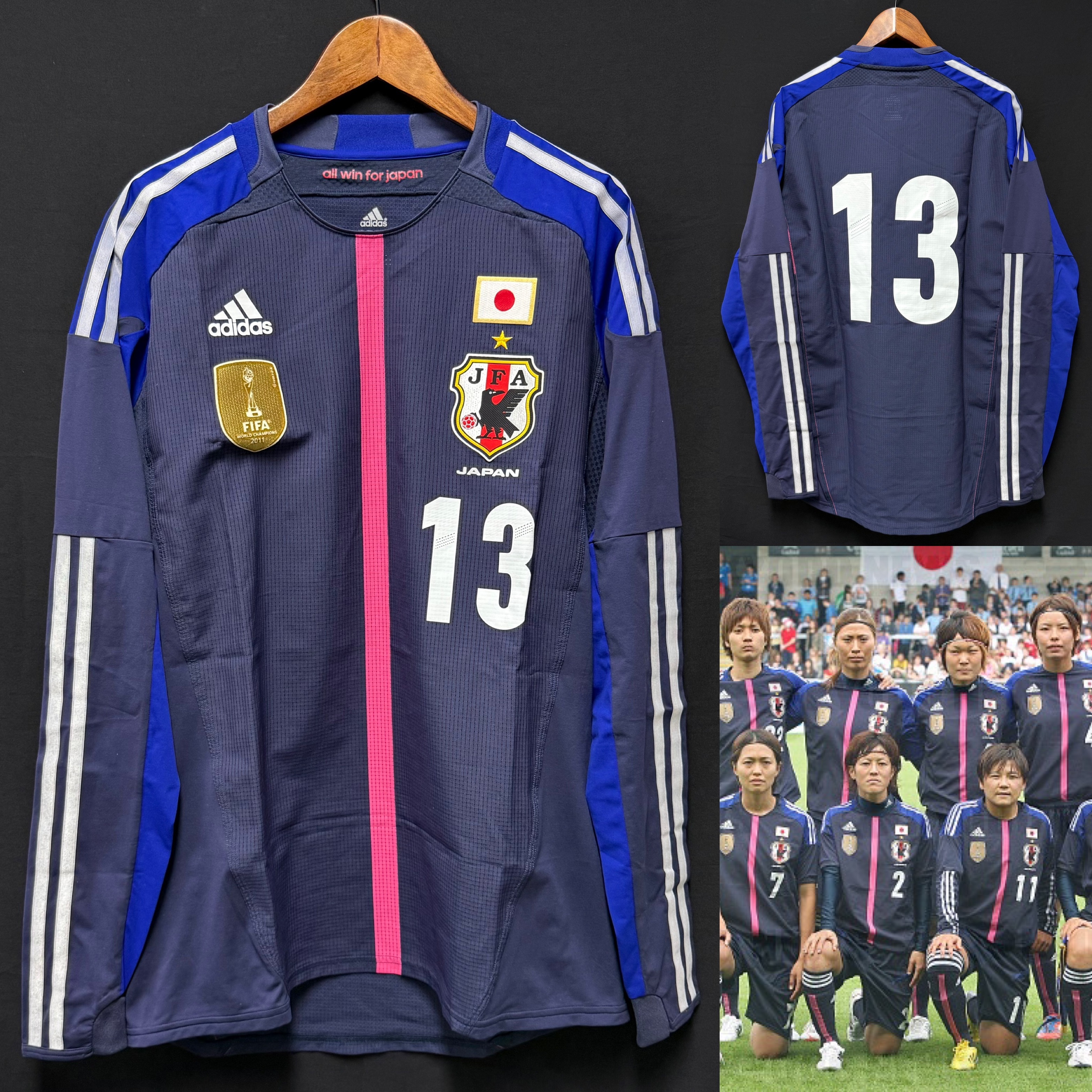 (Match Worn) Japan Women Team 2012-2014 Adidas L/S Home Match Worn Shirt #13 UTSUGI