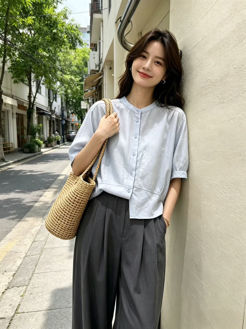 乾淨舒服的韓系風氣質襯衫
