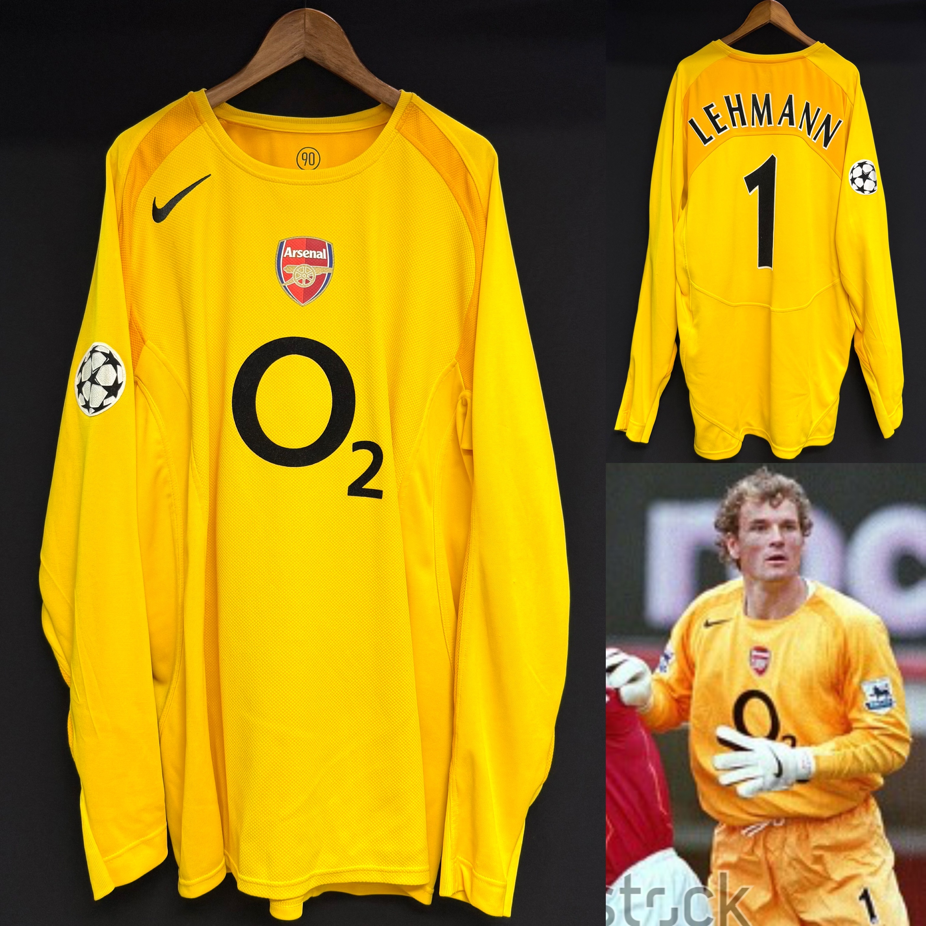 (Match Issue) Arsenal 2004-2005 Nike Goalkeeper Match Issue Shirt #1 LEHMANN