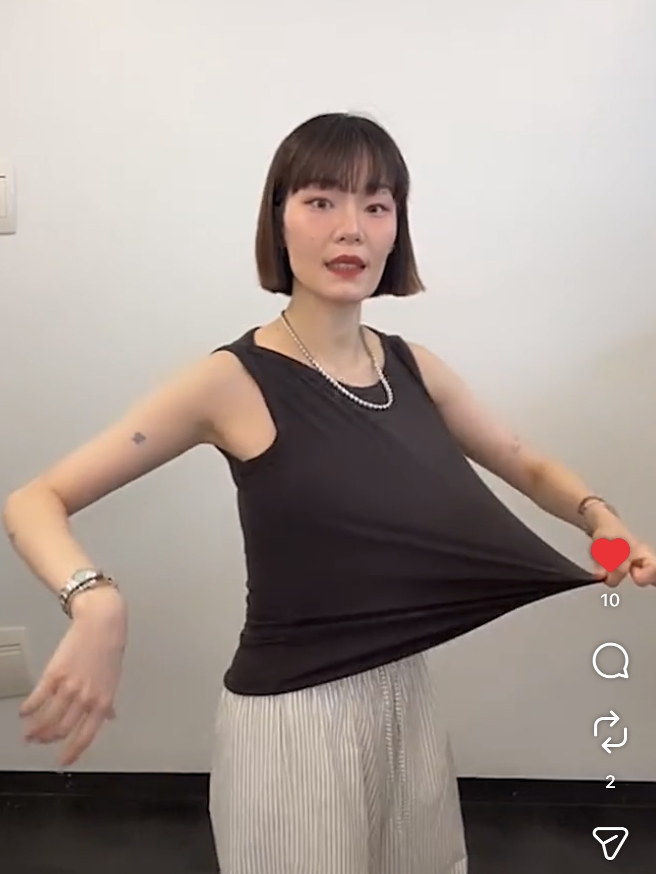 肩上交叉涼感紗紗背/5色均碼/咖