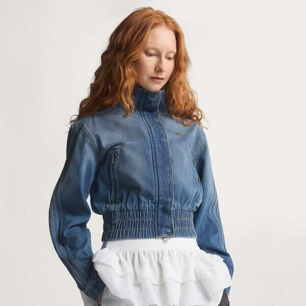 Adidas P Ess Denim Tt KE1072 女 立領外套 牛仔外套 休閒穿搭 藍 亞版 短版 丹寧