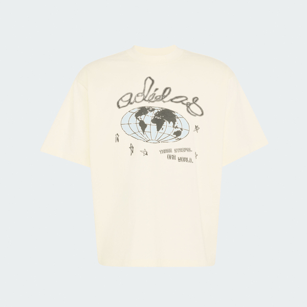 Adidas 愛迪達 Illust Gfx Tee KU9207 男 T恤 運動上衣 休閒短袖 米白 亞版 純棉