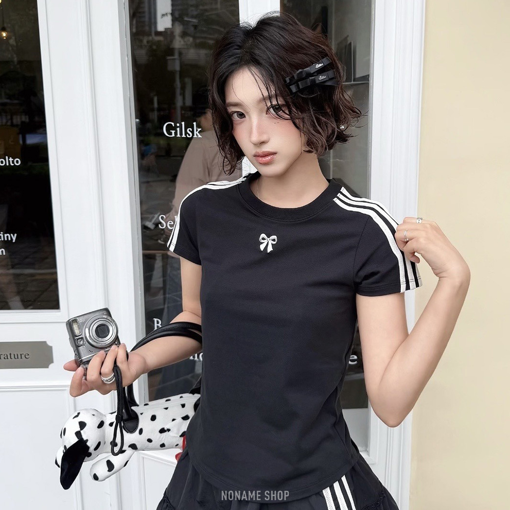ADIDAS ORIGINALS 蝴蝶結 刺繡 字母 短袖 四色 (女款)