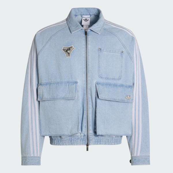 Adidas 愛迪達 Denim Jacket KX4824 男 立領外套 丹寧外套 休閒穿搭 牛仔淺藍 亞版
