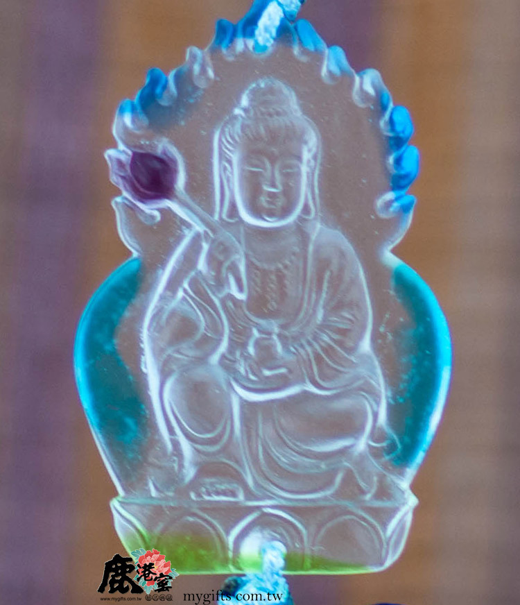 鹿港窯禮品館|琉璃蓮花觀音吊飾 清淨禪意流蘇掛飾 隨身守護平安