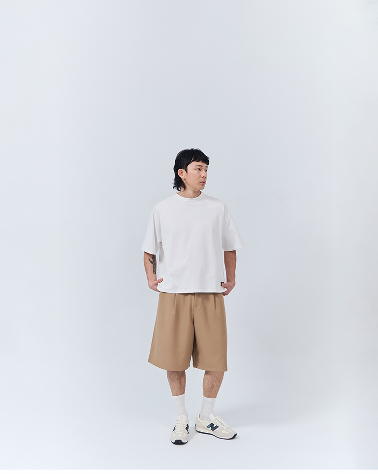 Men's Simple Plain Pleated Suit Shorts - Khaki S/M/L/XL【04130325】in stock+pre-order