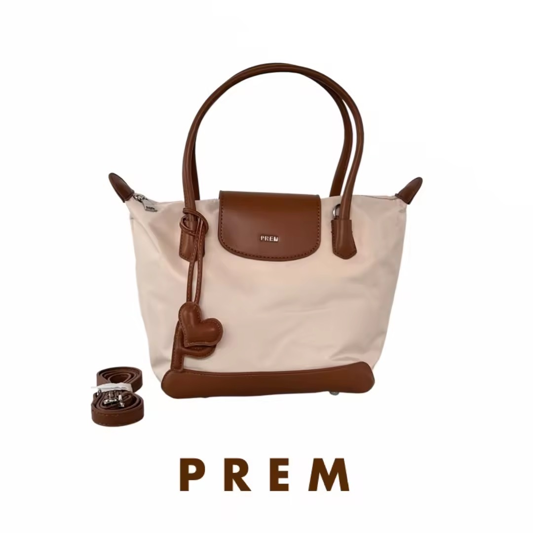 PREM - 尼龍拼色手挽包（大號）#937