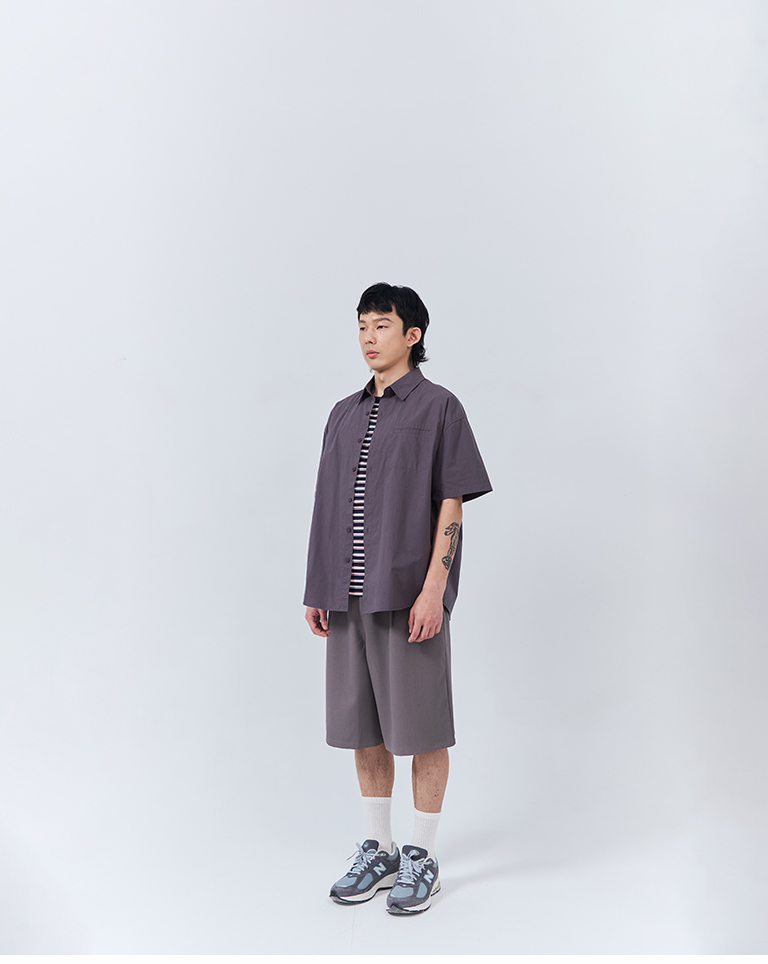 Men's Simple Plain Pleated Suit Shorts - Gray S/M/L/XL【04130327】in stock+pre-order