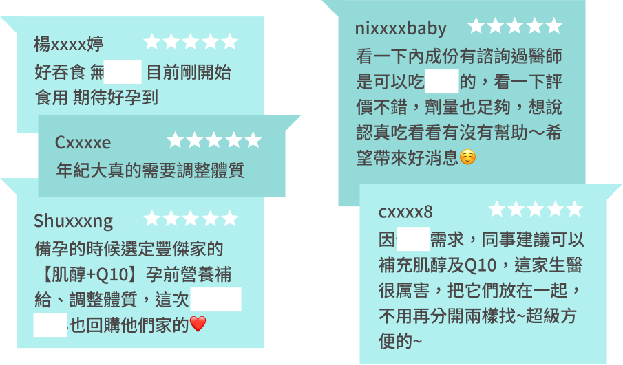 豐傑肌醇＋Q10，獲得顧客99%滿意度