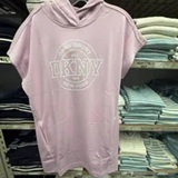 [S] DKNY PINK LAVENDER COLLEGIATE MEDALLION LOGO MINI HOODIE DRESS, DP6D4942-GXD (SD1917)