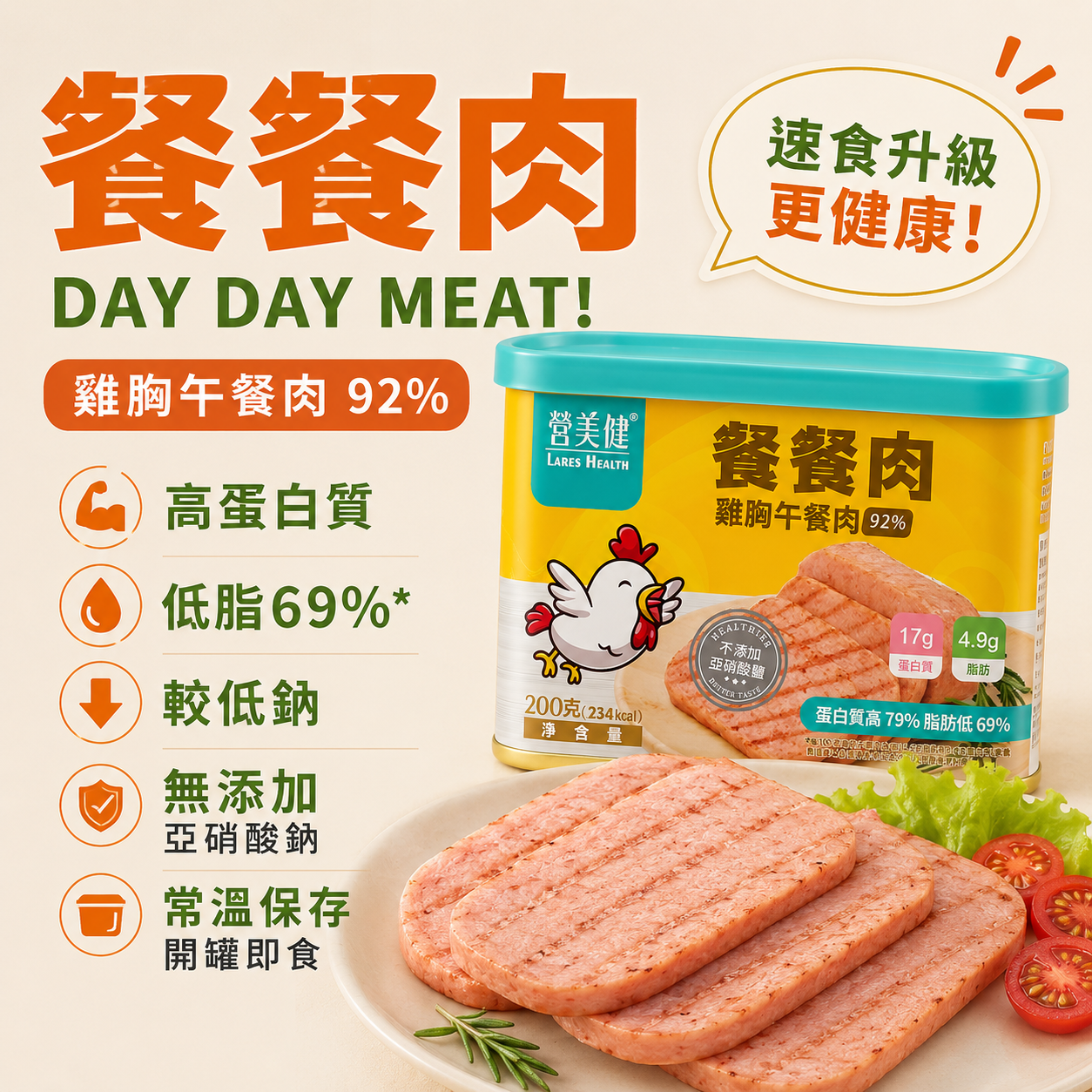高蛋白系列-餐餐肉 雞胸午餐肉