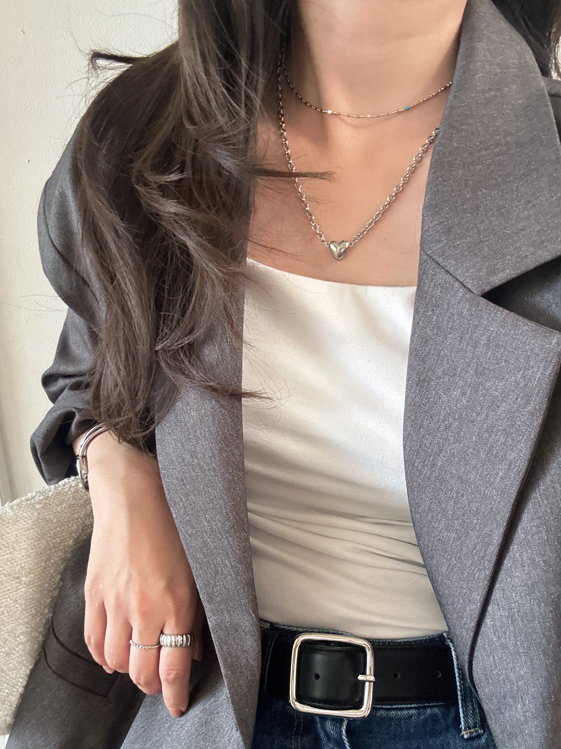 SS magnet heart lock necklace
