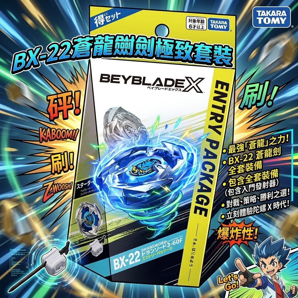 快速出貨】BEYBLADE X 戰鬥陀螺「蒼龍神劍DranSword」[BX-22]