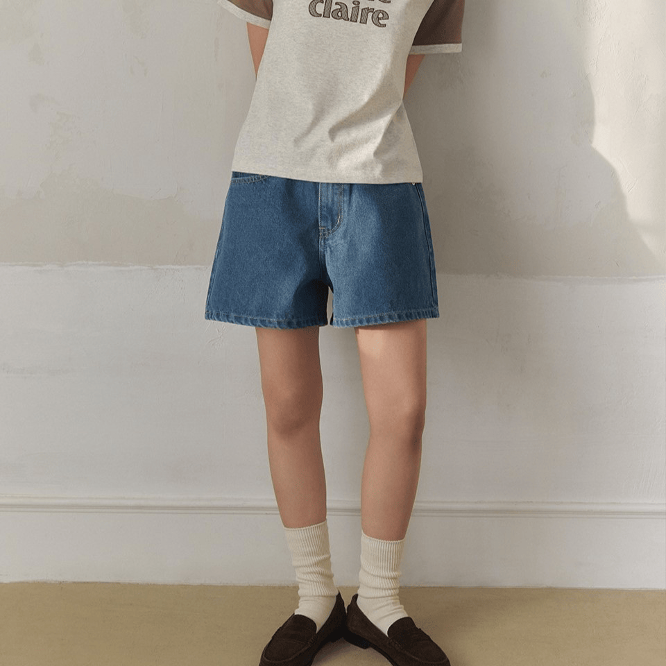 marie claire｜High-Waist Denim Shorts 關鍵字：MA112