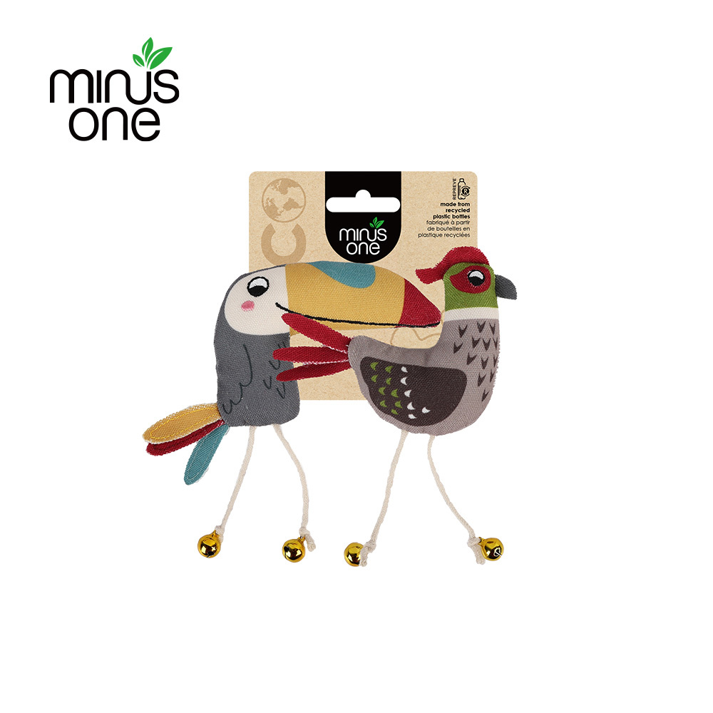 Minus One 邁樂思｜環保棉帆布 - 大嘴鳥與雉雞 (貓玩具)