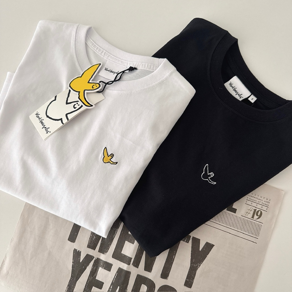 （現貨）韓牌 Mark Gonzales 刺繡小飛人 短版 短T Z262WST720