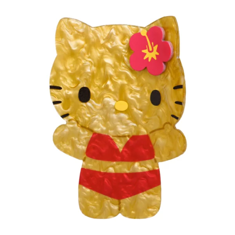 日本 SANRIO全身造型鯊魚夾 烤焦KITTY 183886