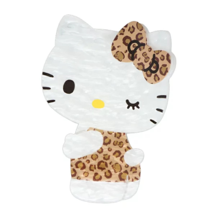 日本 SANRIO全身造型鯊魚夾 豹紋KITTY 183893