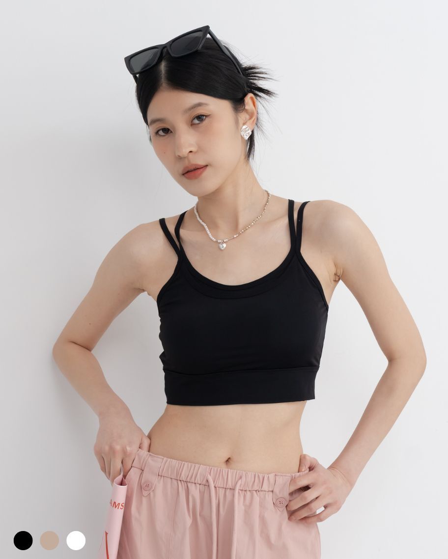 雙肩交叉美背冰絲小可愛