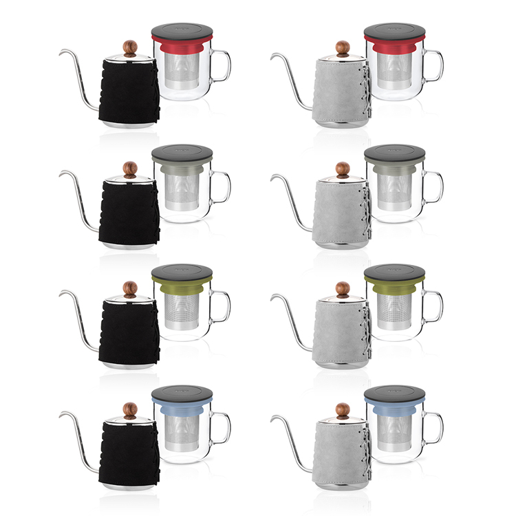 【預購6月底出貨】PO: 丹麥泡茶二件組(手沖壺-共2色/泡茶玻璃杯350ml-共3色)