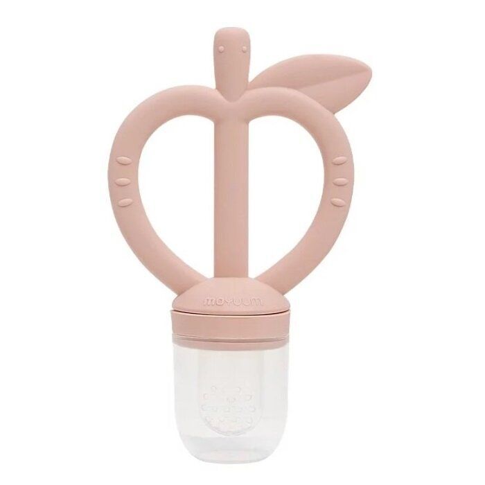 【MOYUUM】- Platinum Silicone Apple Baby Teether & Fruit Net Set (Pink)