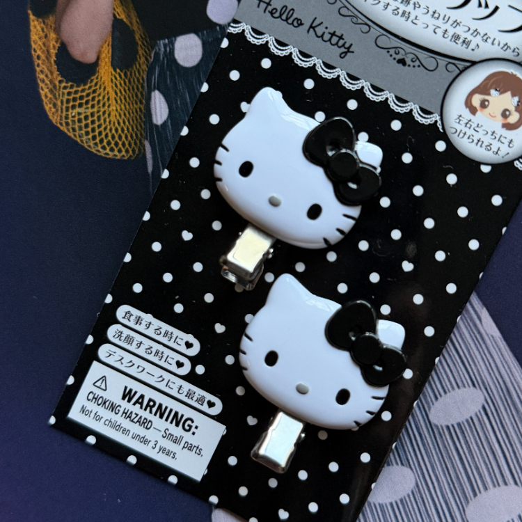 日本 SANRIO 迷你前髮夾組 黑白 HELLO KITTY 635472