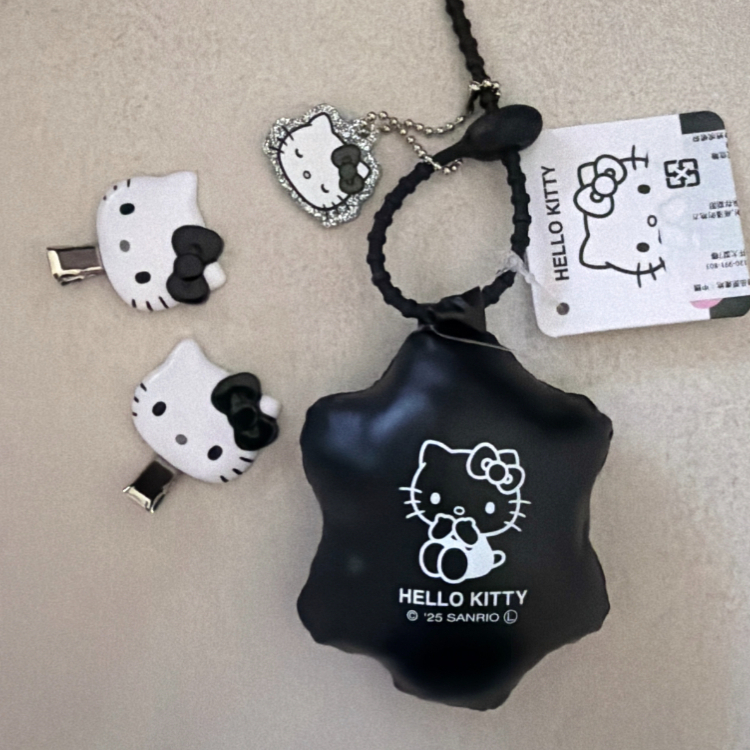 日本 SANRIO 迷你前髮夾組 黑白 HELLO KITTY 635472