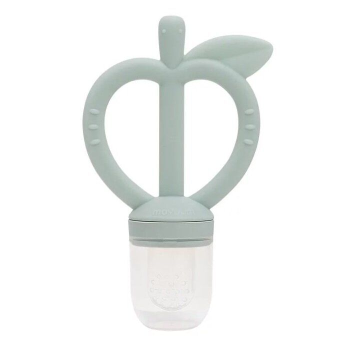 【MOYUUM】- Platinum Silicone Apple Baby Teether & Fruit Net Set (Green)