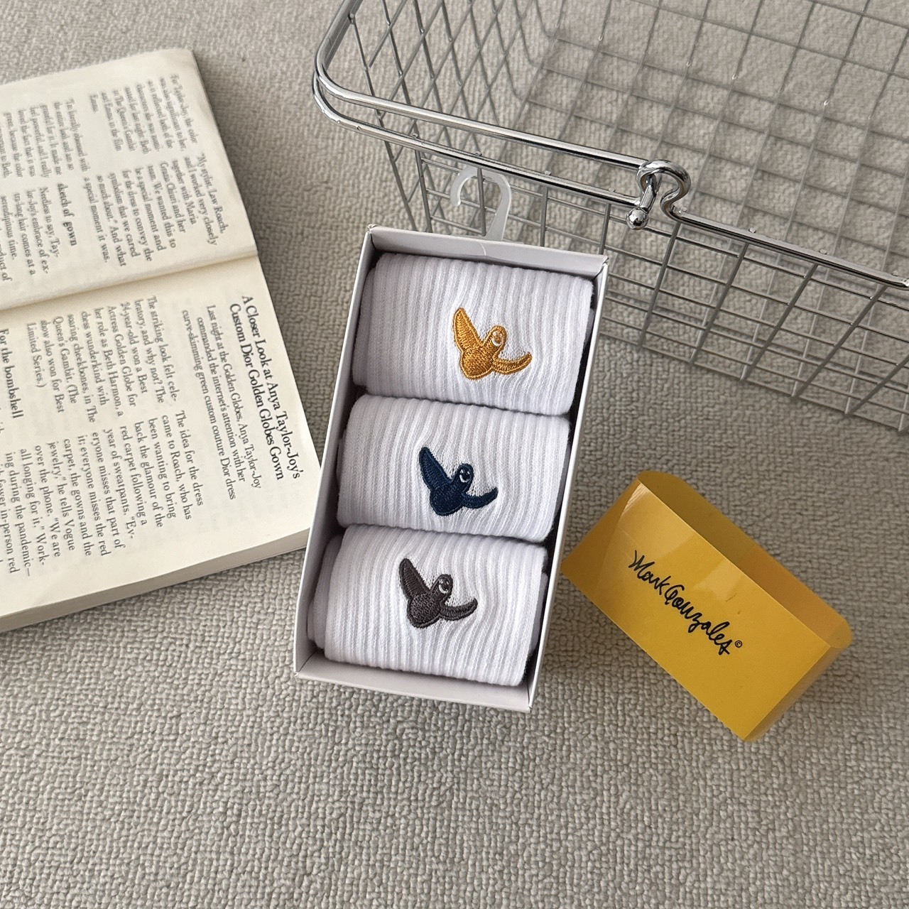 （現貨）韓牌  Mark Gonzales 三色 刺繡小飛人 三入組 Z265ASO020
