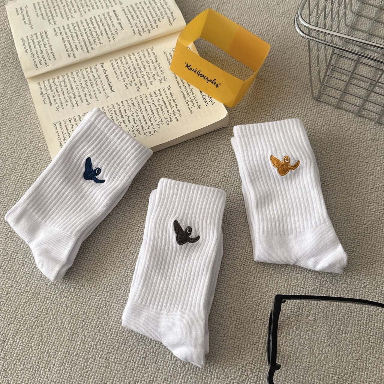 （現貨）韓牌  Mark Gonzales 三色 刺繡小飛人 三入組 Z265ASO020