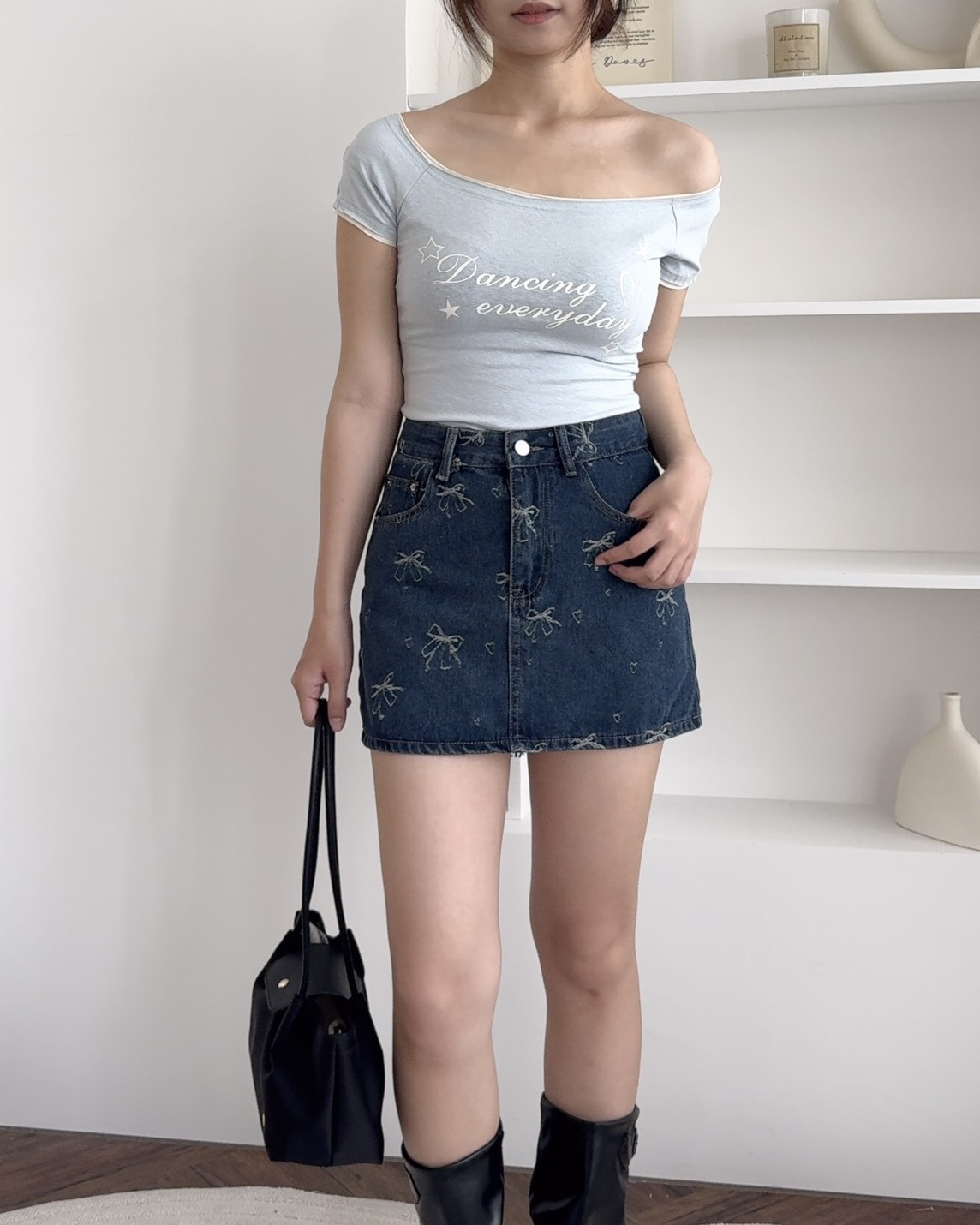 法朵Fado shop｜Y2K假兩件斜領短T 0215142 三色