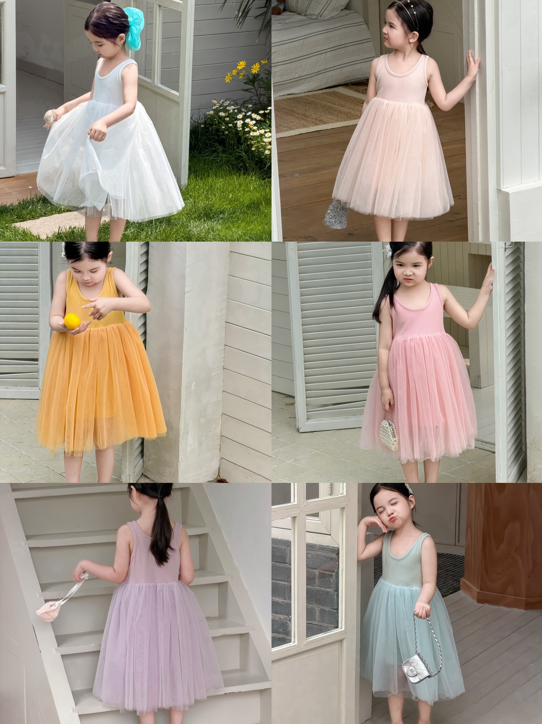 六色夏季公主洋裝