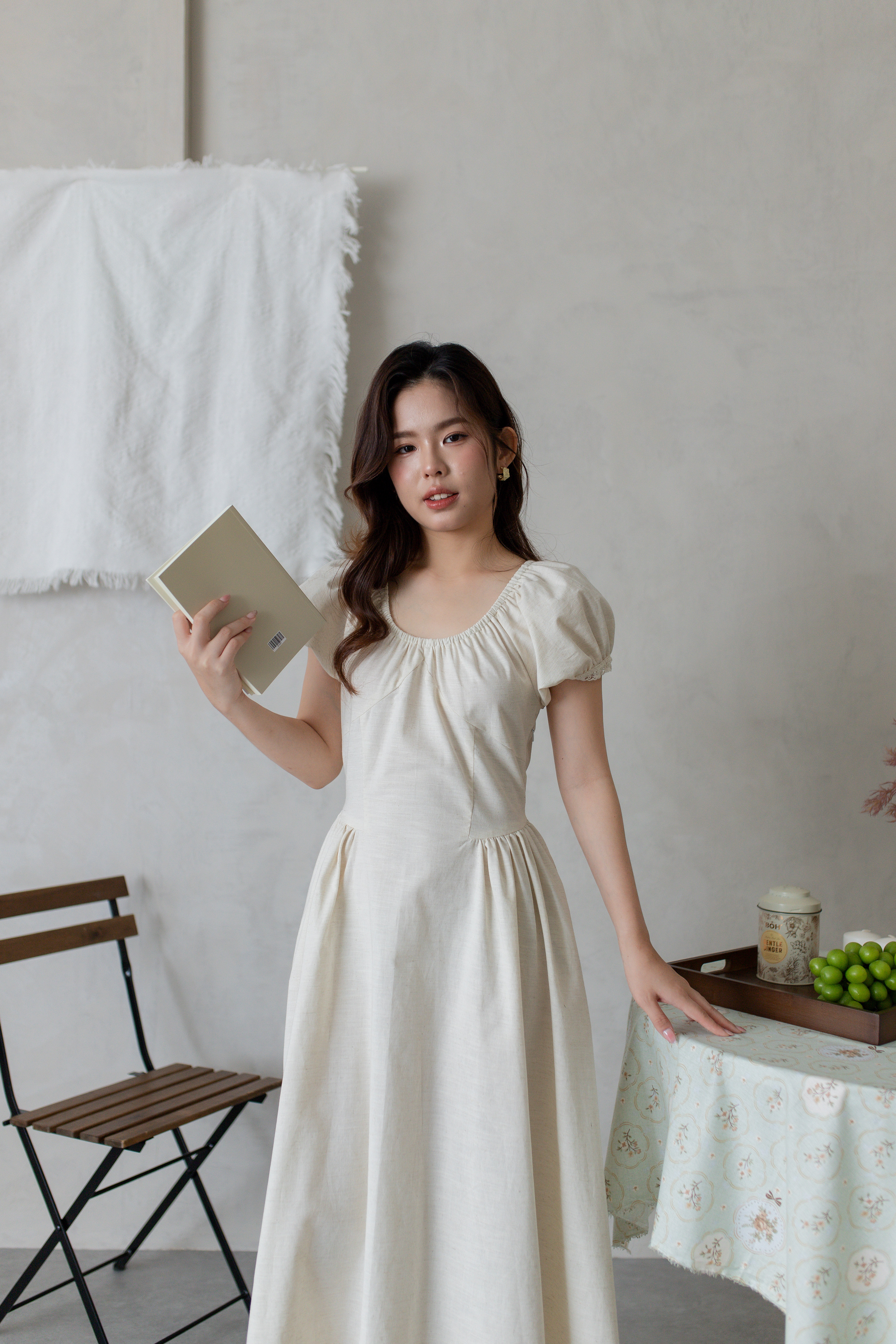 Hers Lace Trim Bustier Dress Beige -2773DLBEI