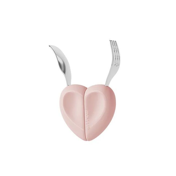 【MOYUUM】Stainless Steel Baby Spoon & Fork Set (Cotton Candy)