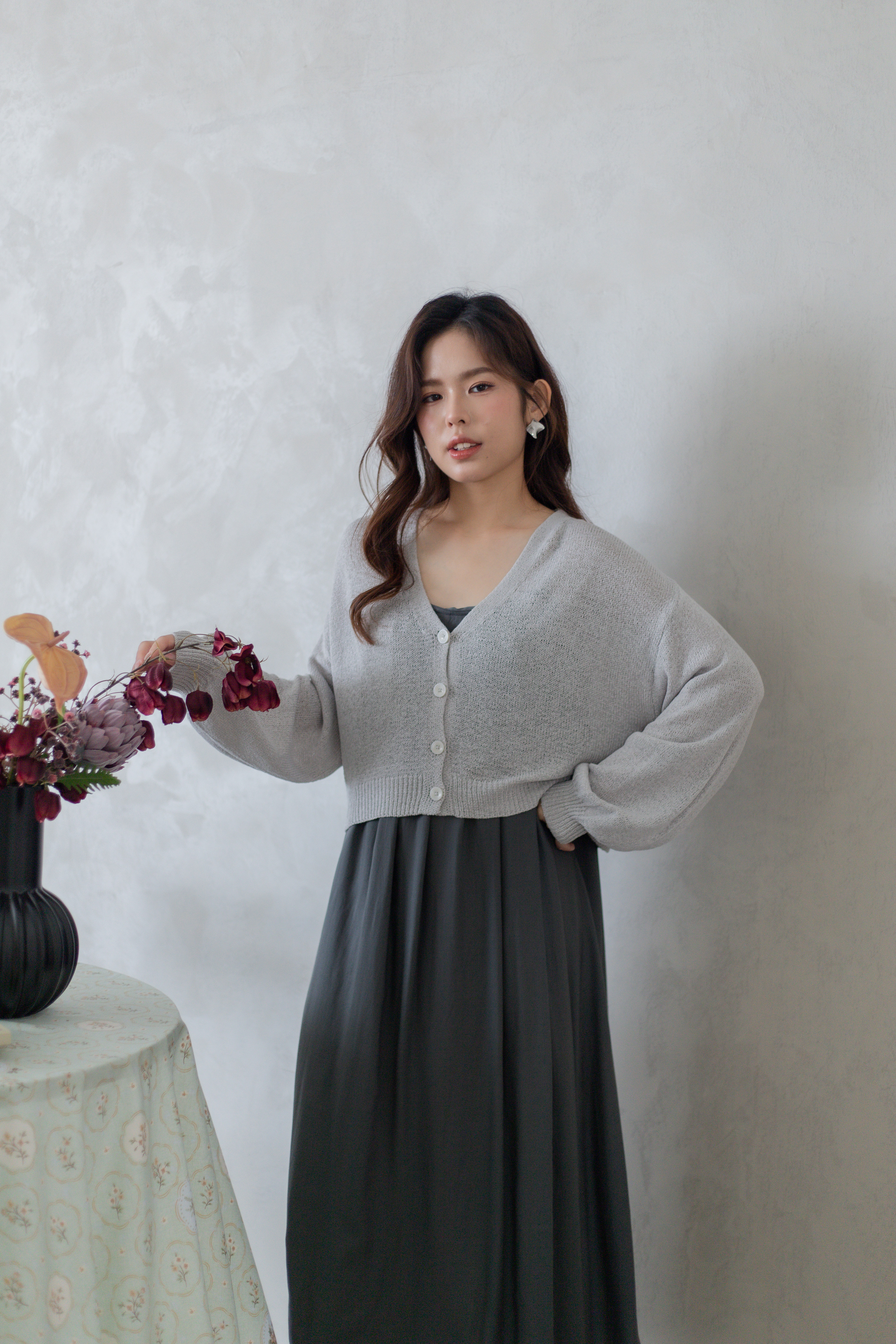 Lumoon Knit Cardigan Grey -2762KLGRY