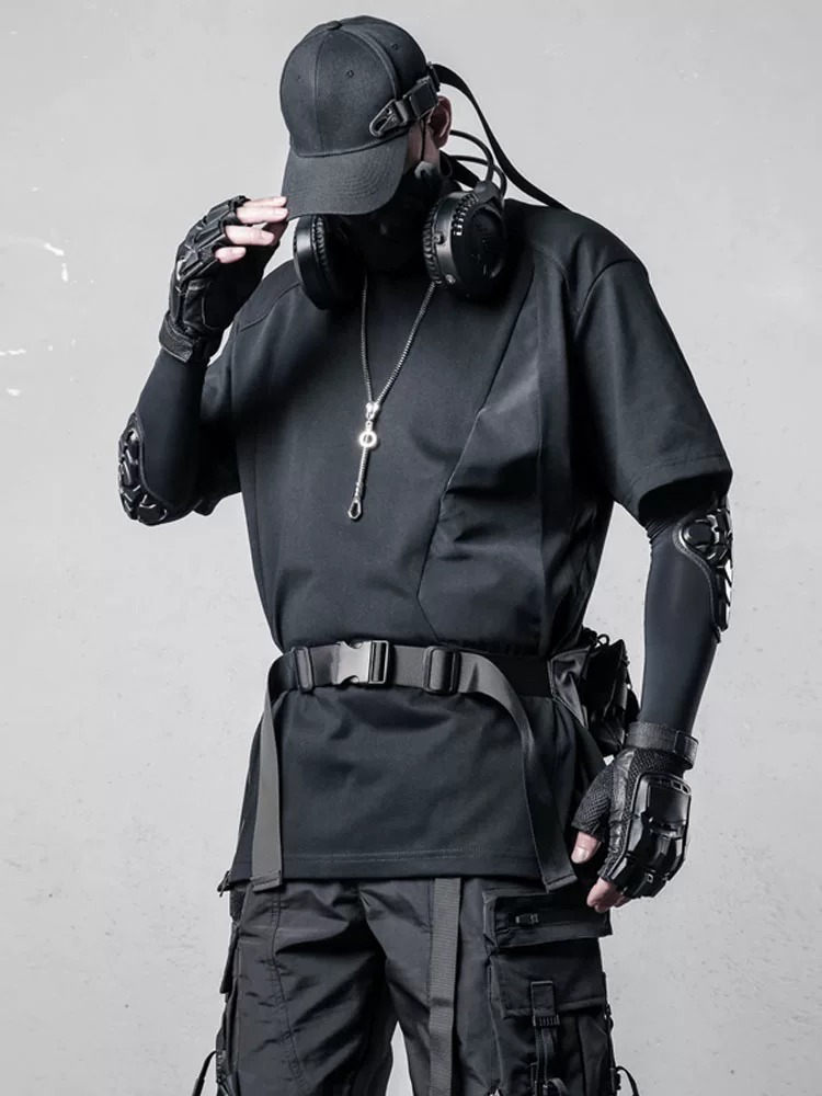 𝙏𝙀𝘾𝙃𝙒𝙀𝘼𝙍 暗黑結構拼接短袖T卹