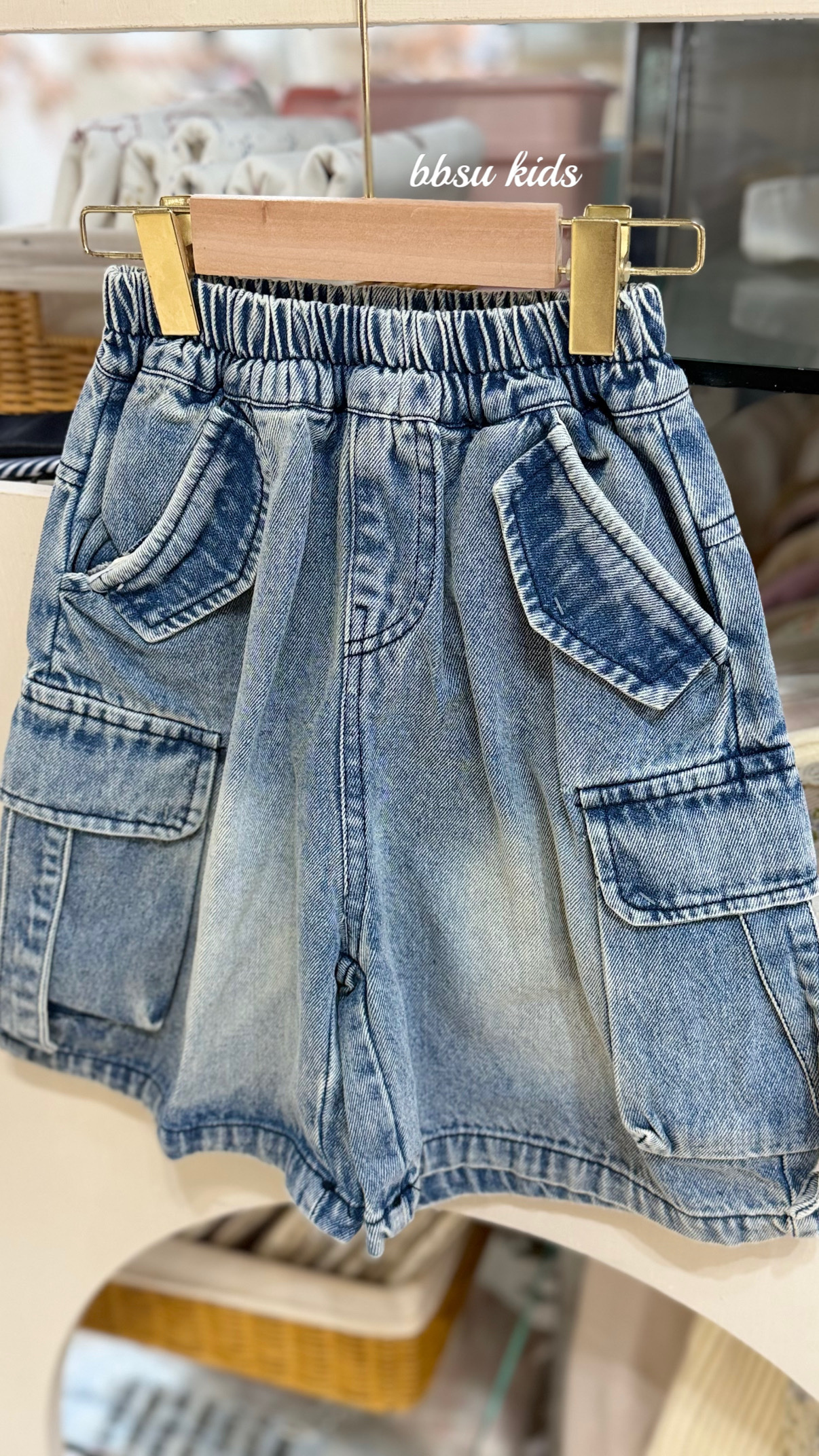 牛仔工裝短褲
