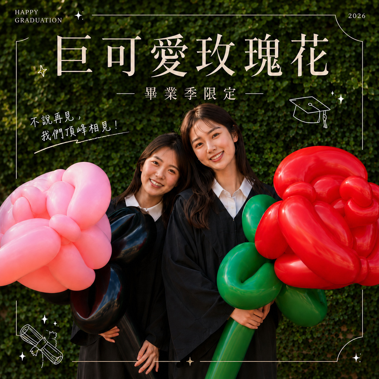 手折氣球丨巨可愛玫瑰花