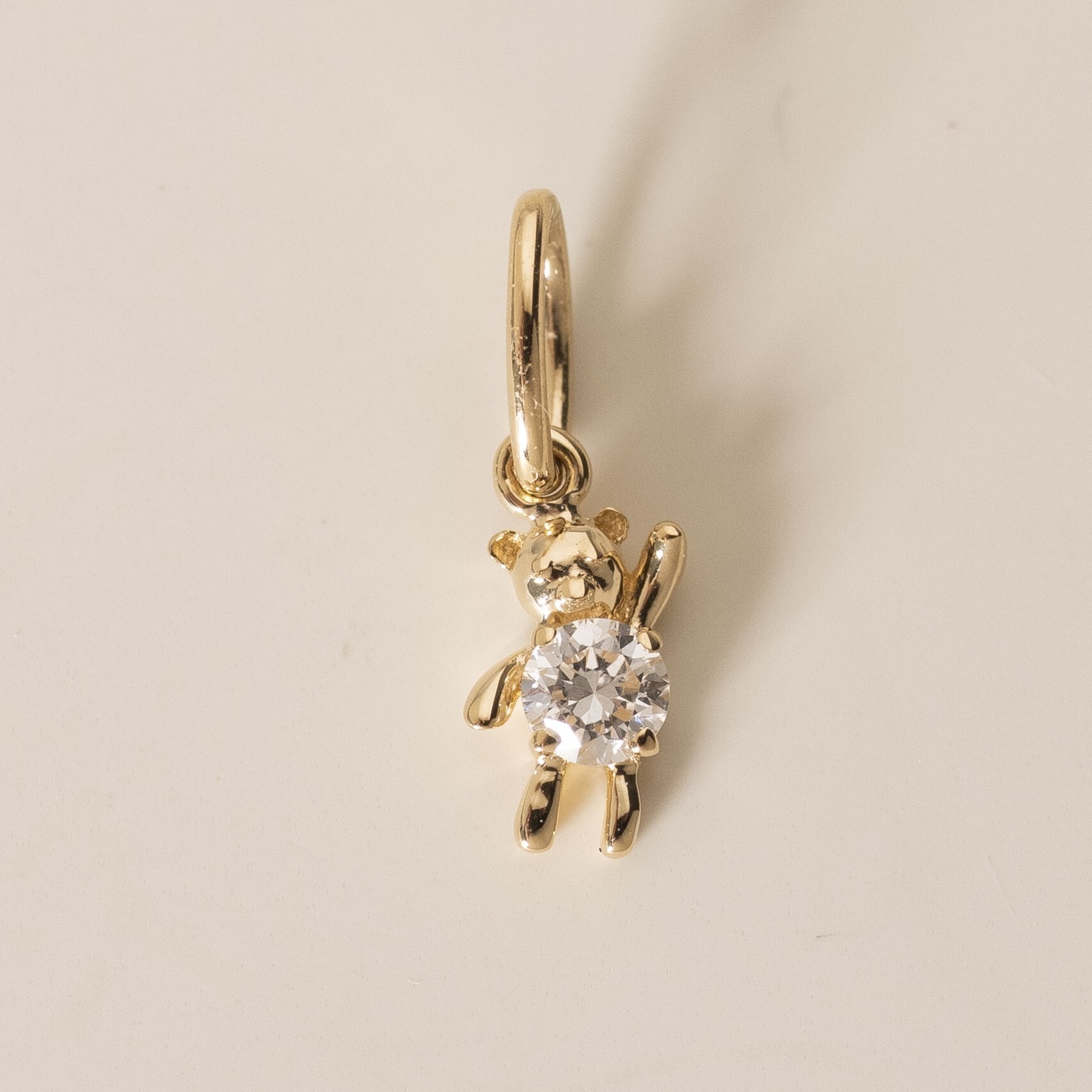 18K Teddy Bear Diamond Charm