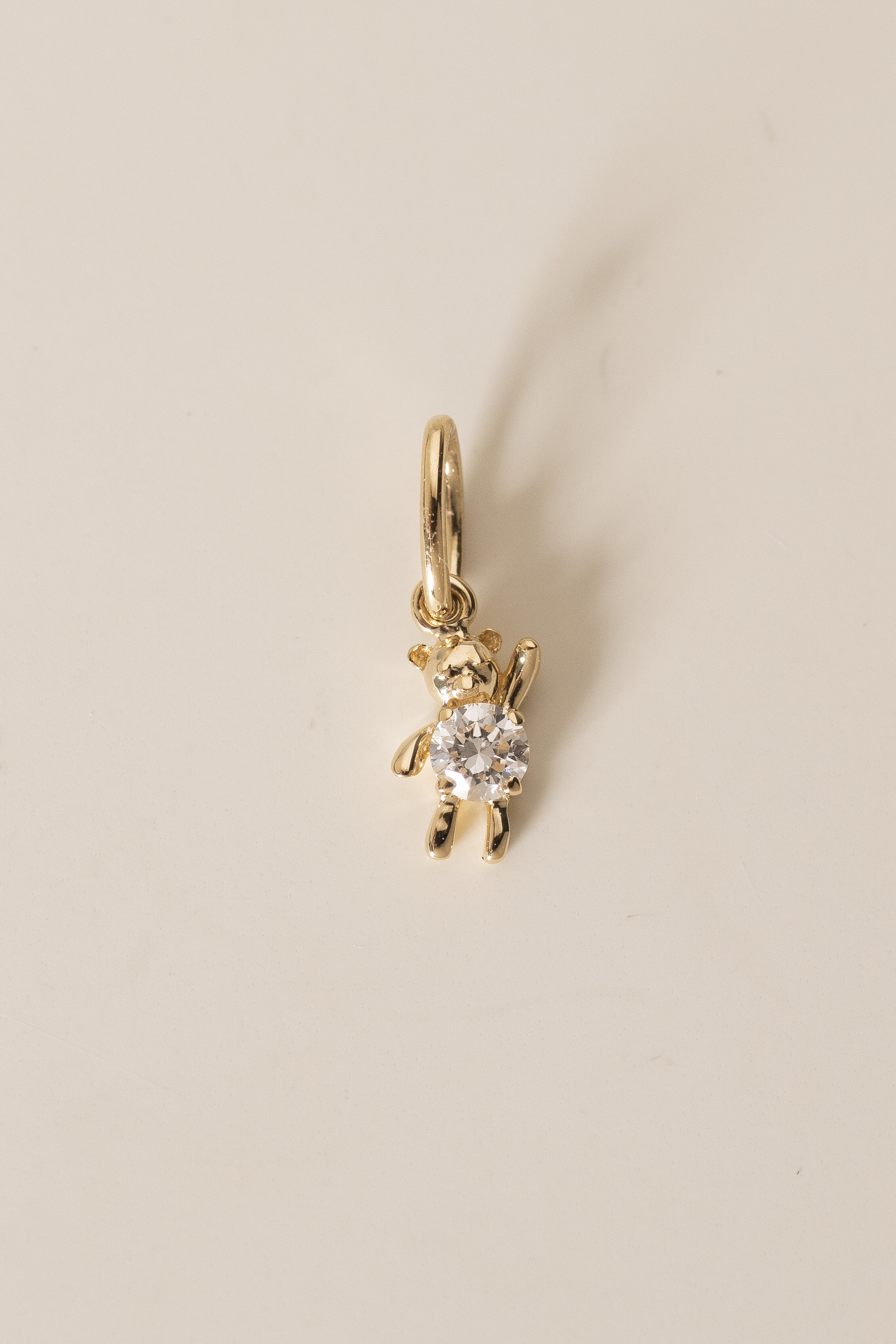 18K Teddy Bear Diamond Charm