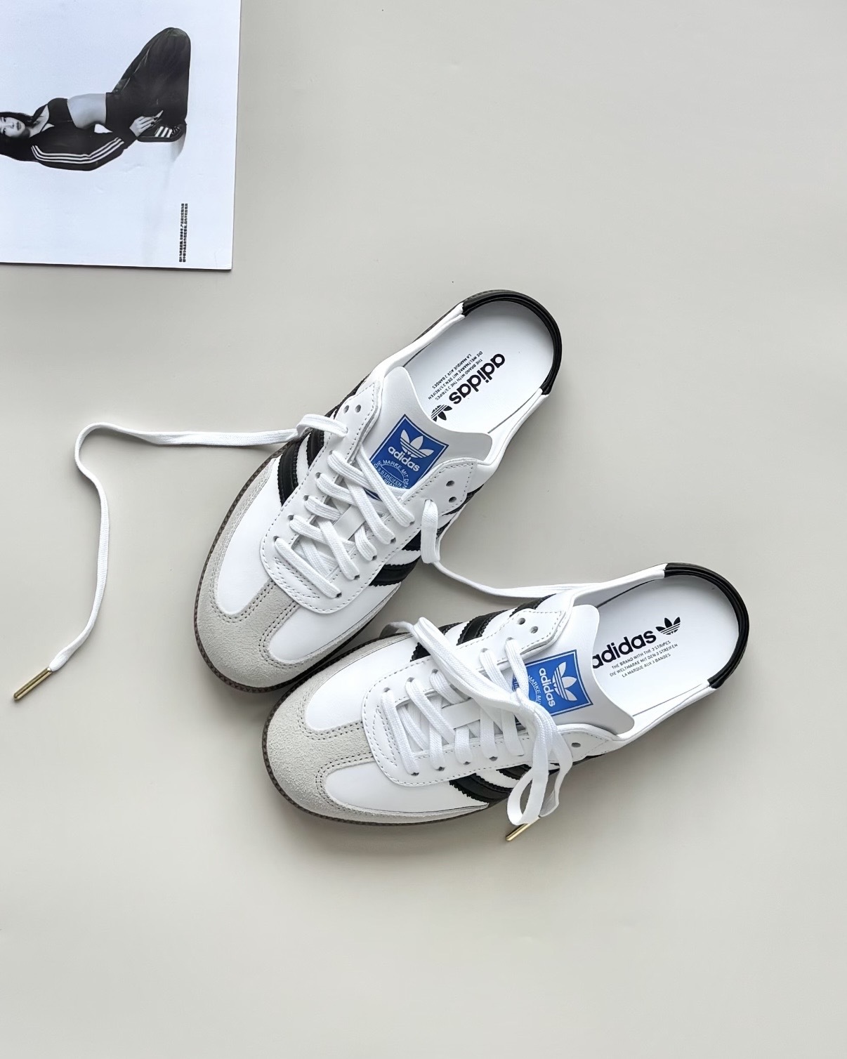 ADIDAS ORIGINAL SAMBA OG MULE 白黑 焦糖底 穆勒鞋 半拖鞋 懶人鞋 男女鞋 LB3814 / 預購