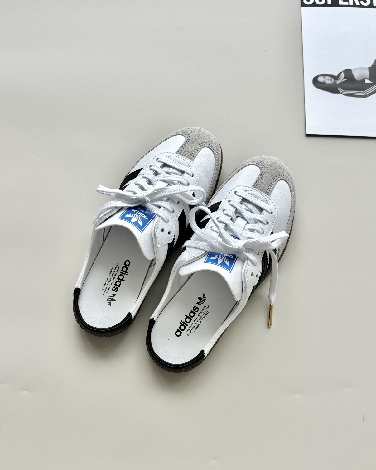 ADIDAS ORIGINAL SAMBA OG MULE 白黑 焦糖底 穆勒鞋 半拖鞋 懶人鞋 男女鞋 LB3814 / 預購