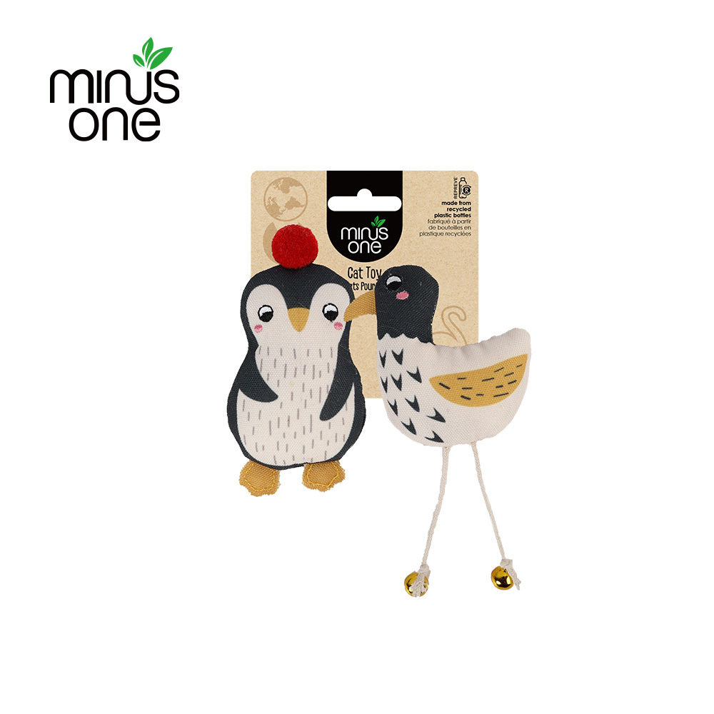 Minus One 邁樂思｜環保棉帆布 - 企鵝與海燕 (貓玩具)