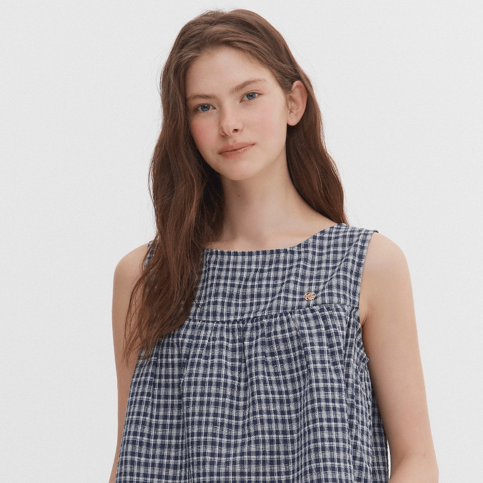 marie claire｜Mini Check Flare Sleeveless Blouse [3 colors] 關鍵字：MA150