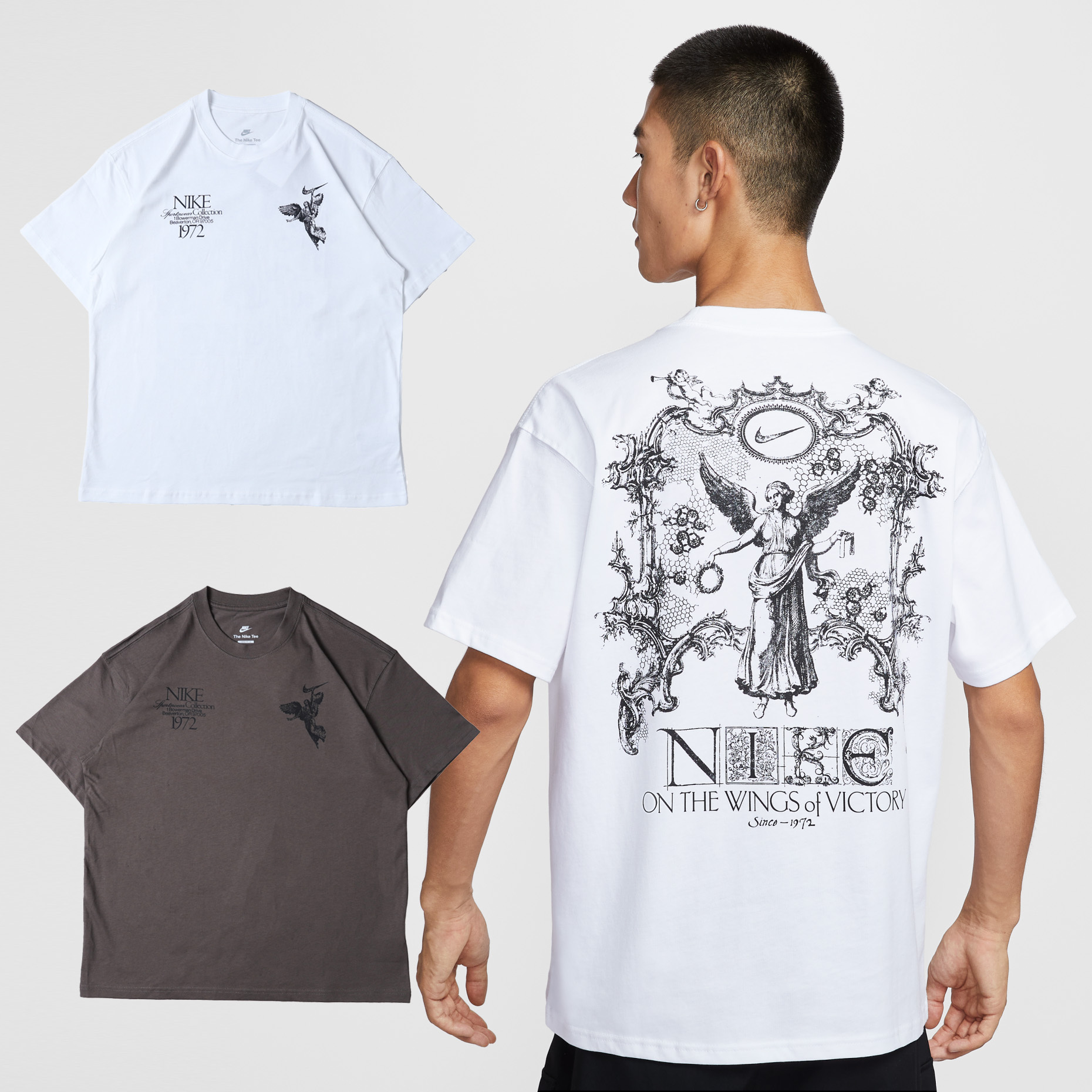 男款 NIKE SPORTSWEAR MAX90 TEE 白色 棕色 印花 勝利女神 寬鬆 休閒 短袖 短T【HV0168】NKTF